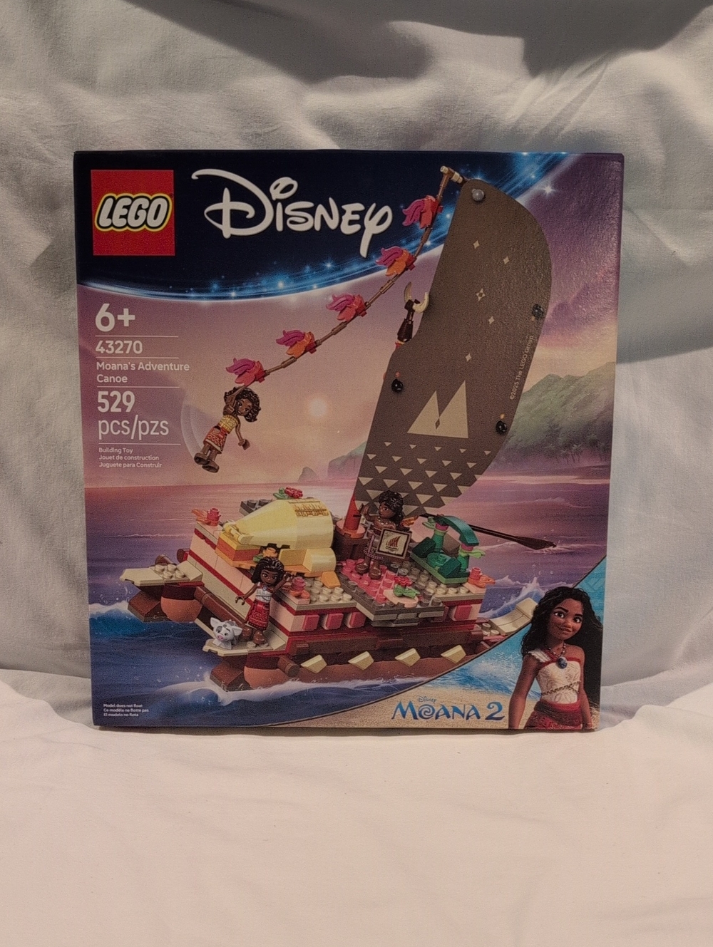 Disney LEGO Moana 2 Adventure Canoe - Brown, Tan, Pink, Green & Blue